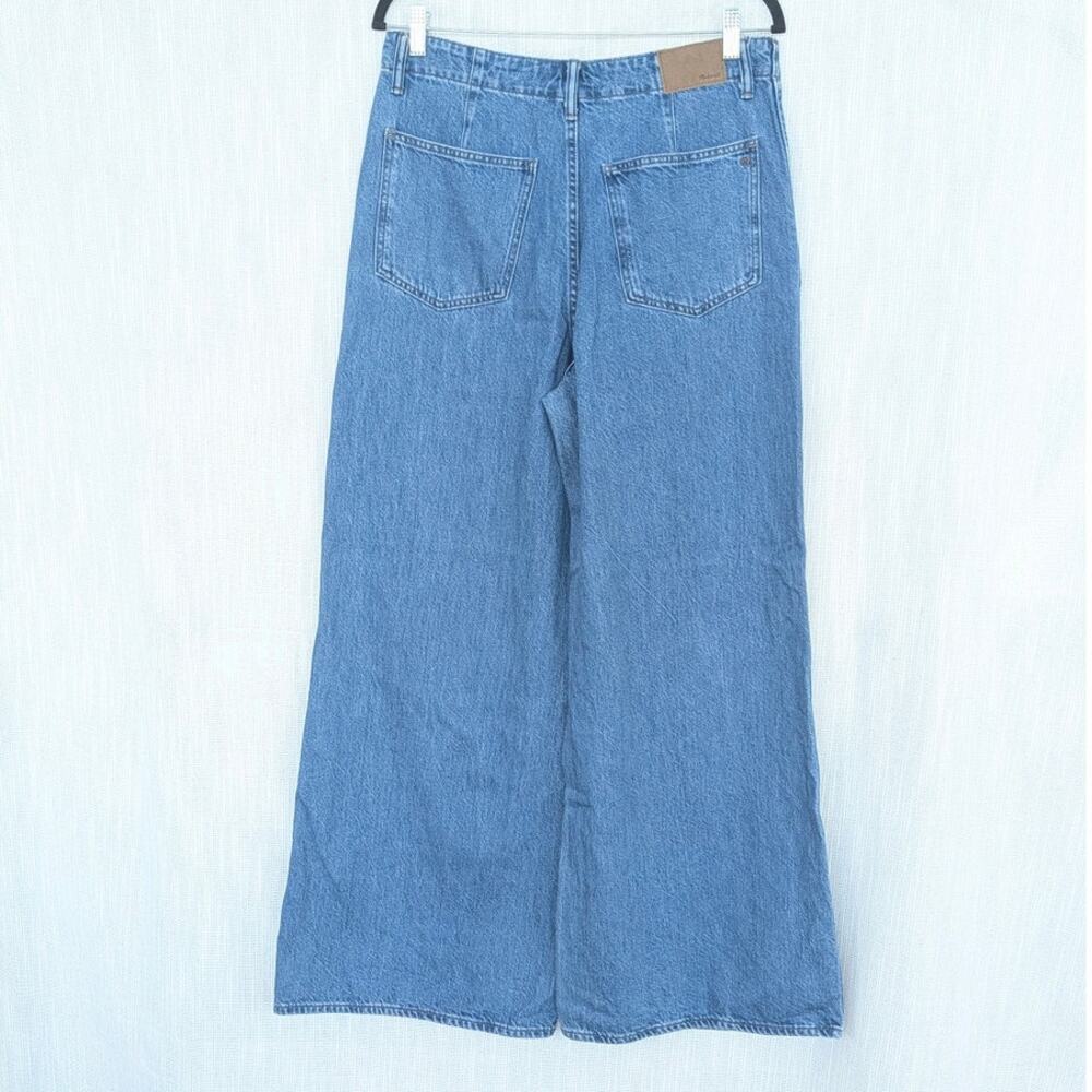Madewell Wide Sweep Denim Trousers NT510 Womens 28 Blue High-rise Wide Leg - Picture 3 of 11